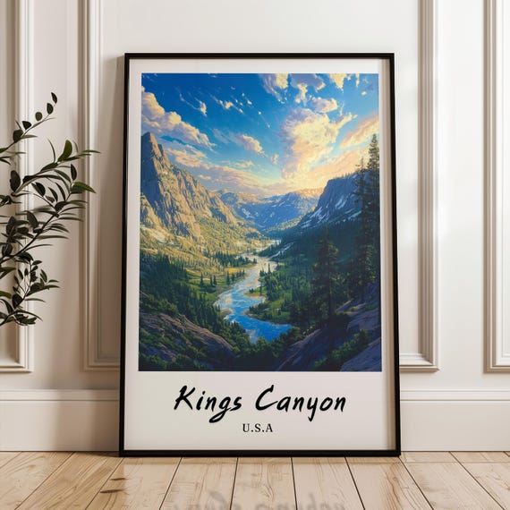 Kings Canyon Usa Wall Art Prints Travel Poster Print Instant Wall Art Print Minimalist Birthday Gifts