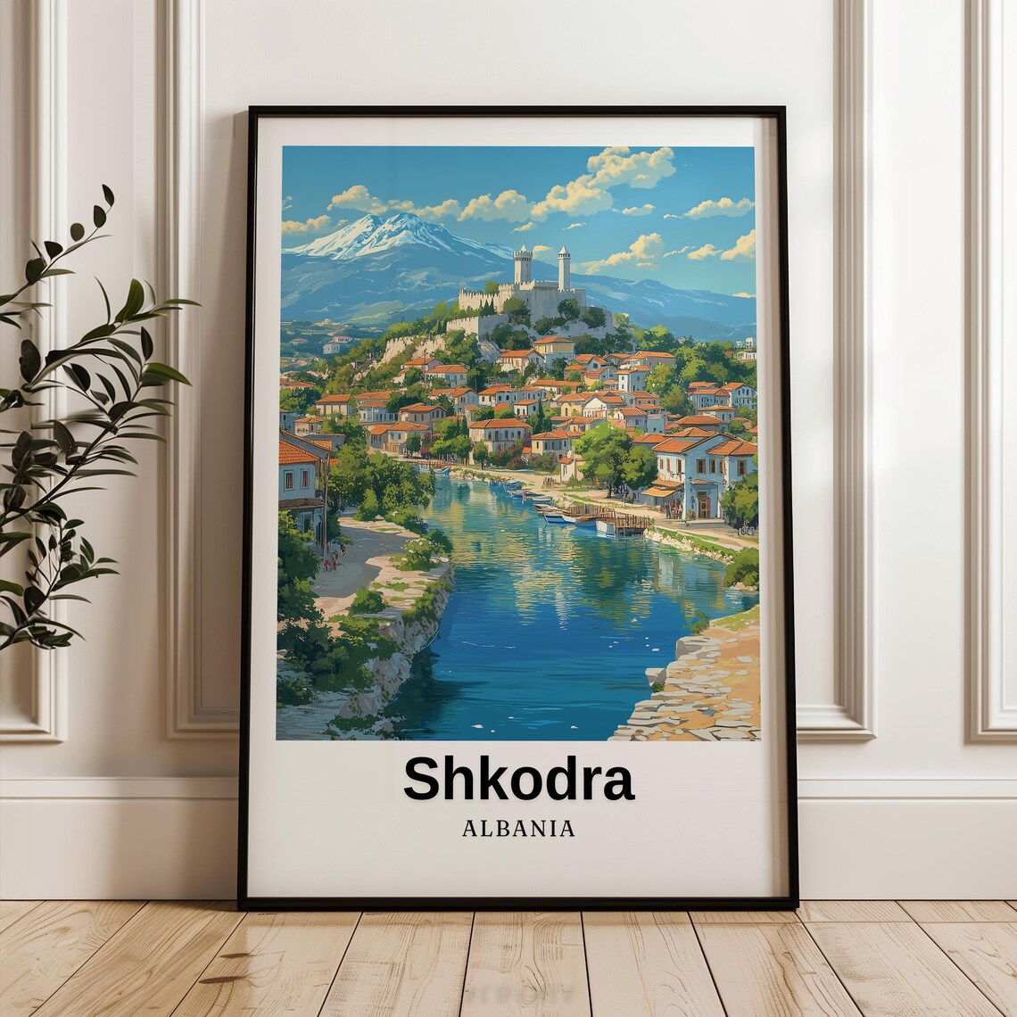Shkodra Travel Poster, Albania Wedding Gift