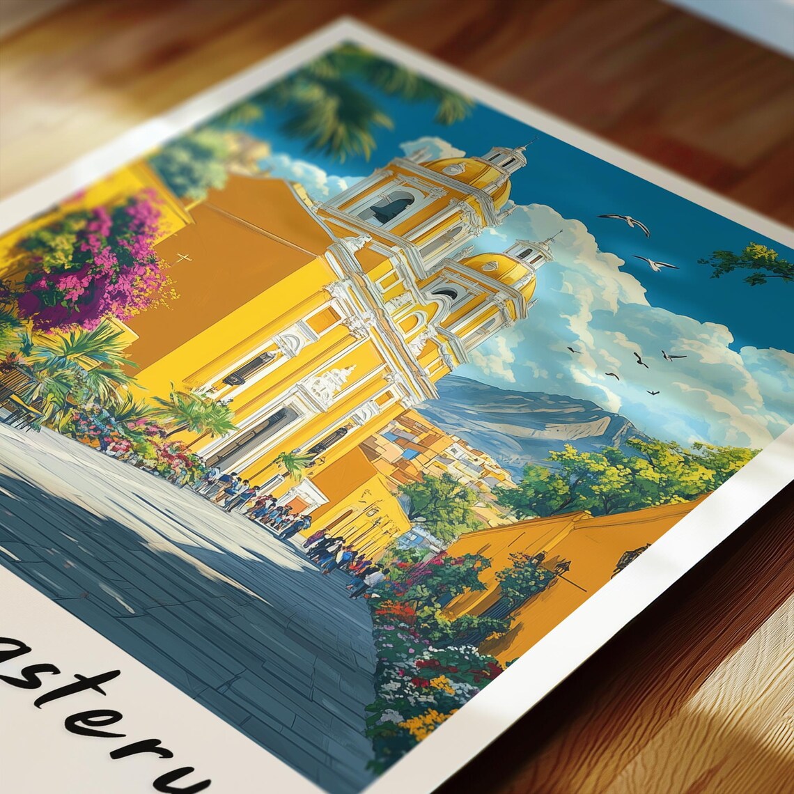 The Monastery Travel Poster, Peru Illustration - Image 2