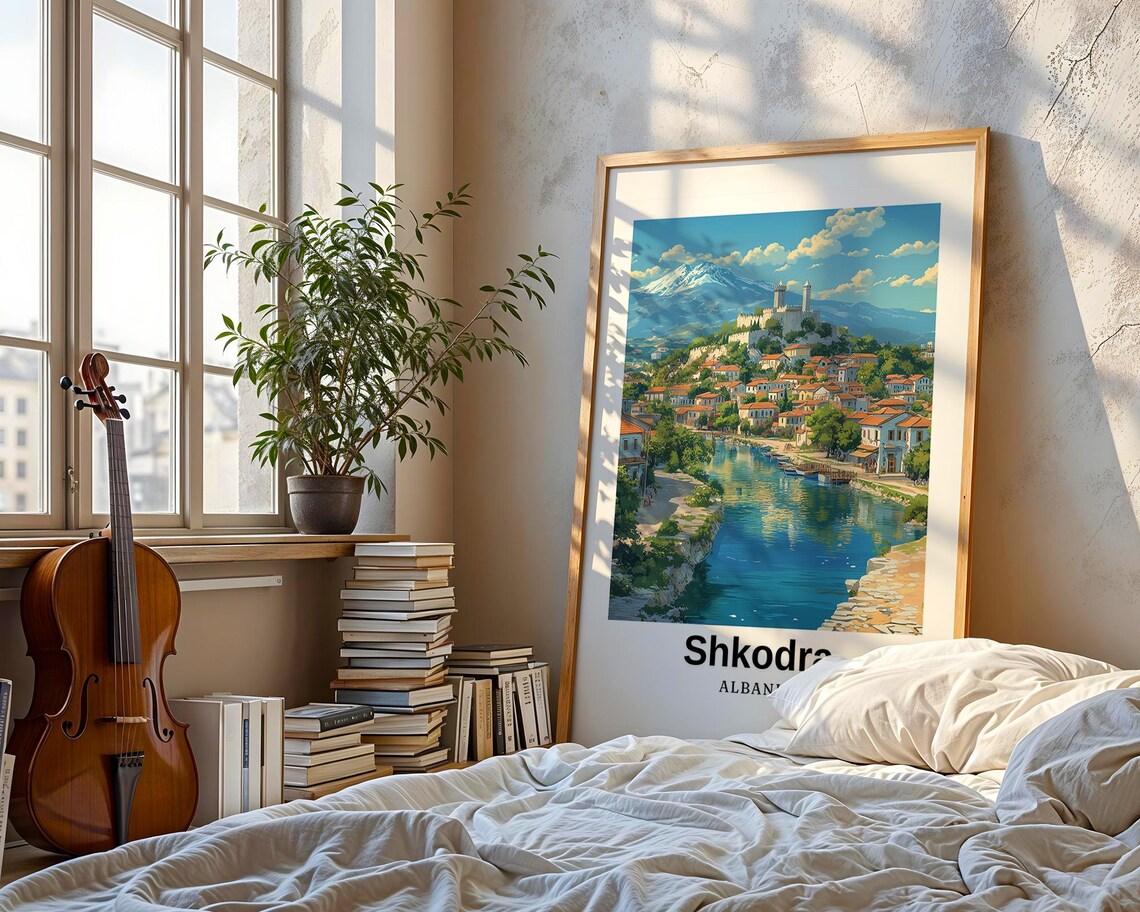 Shkodra Travel Poster, Albania Wedding Gift - Image 3