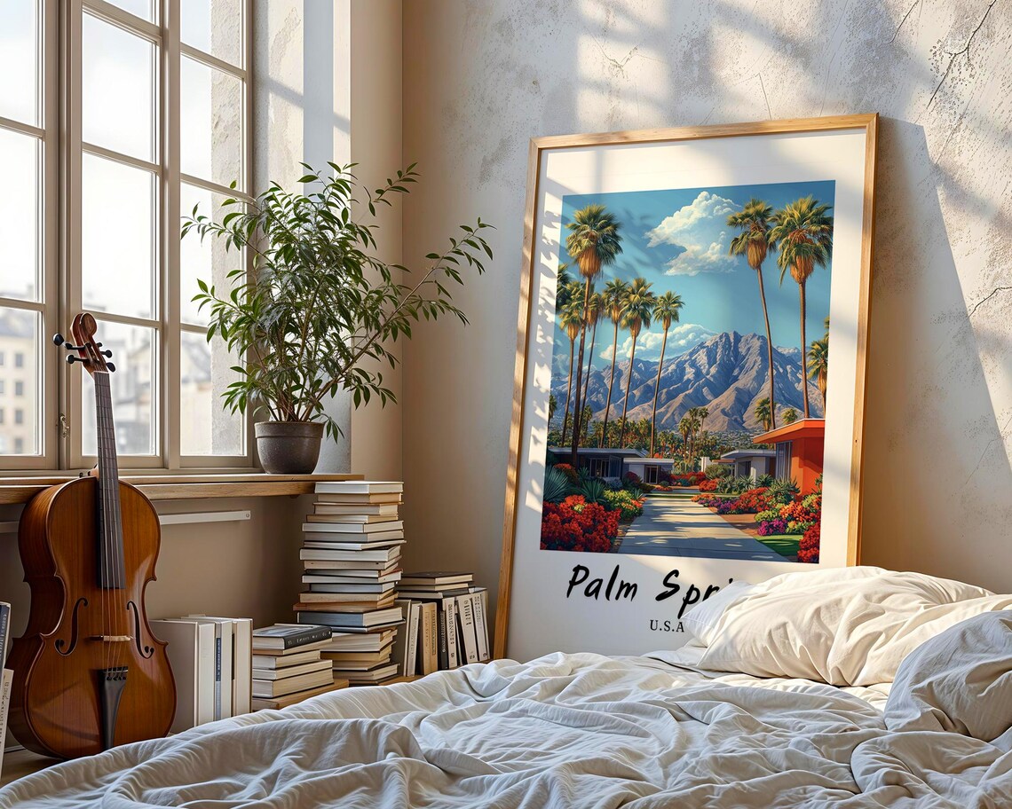 Palm Springs USA Travel Poster, Minimalist Wall Art - Image 3