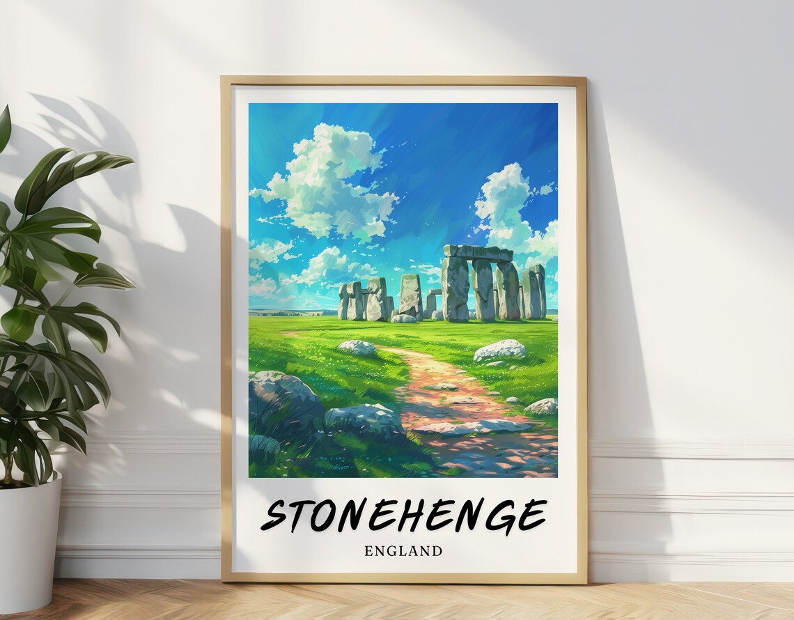 Stonehenge England Travel Poster, Birthday Gift