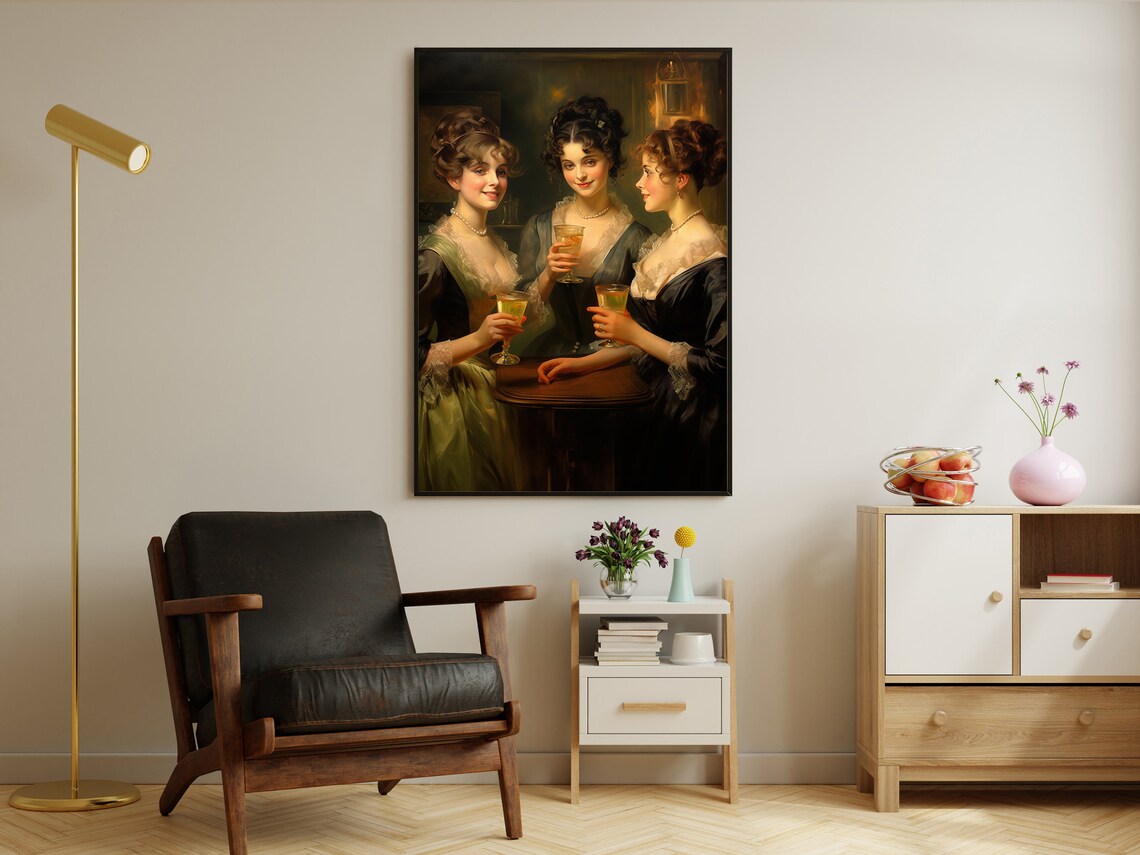Victorian Women, Gothic Dark Academia Art Print - Image 2