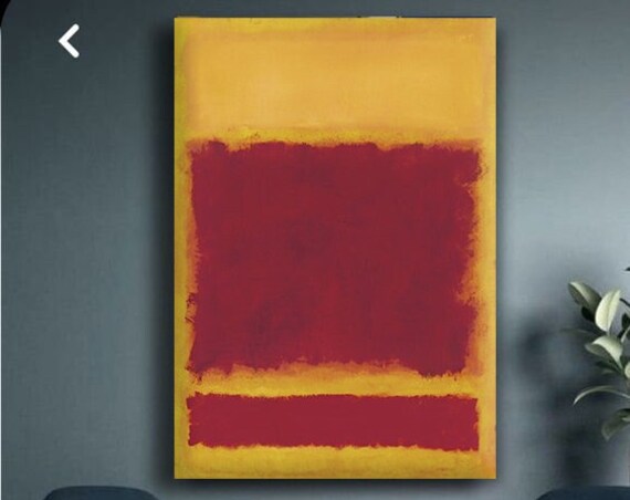 Mark Rothko Wall Art Yellow Burgundy Brush Stroke Print Wall Art Ready To Hang Painting Gift Print