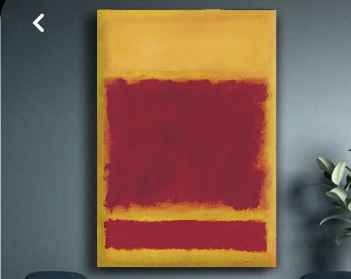 Rothko Style Yellow Burgundy Color Field Abstract Art Wall Print