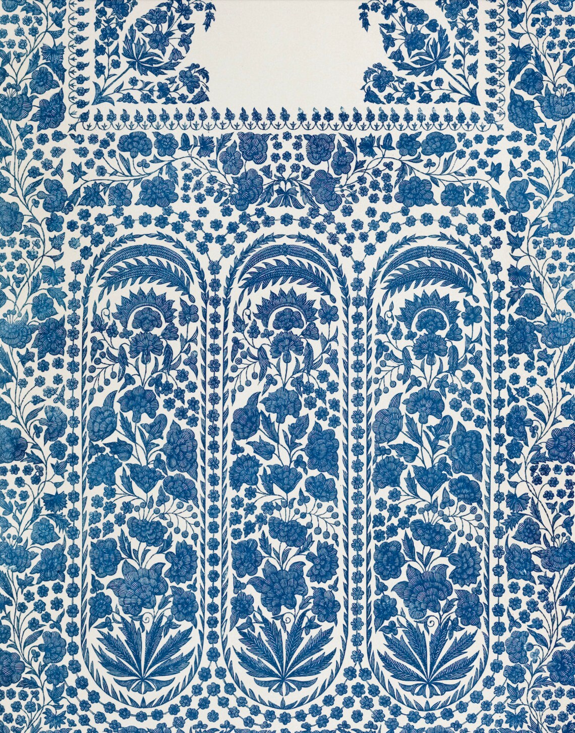 Blue And White Floral Vintage Art Print, Antique Style - Image 3