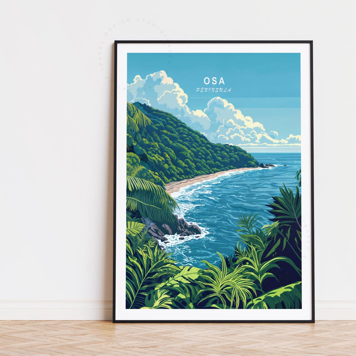 Osa Peninsula Costa Rica Jungle Beach Coast Wave Scene Poster