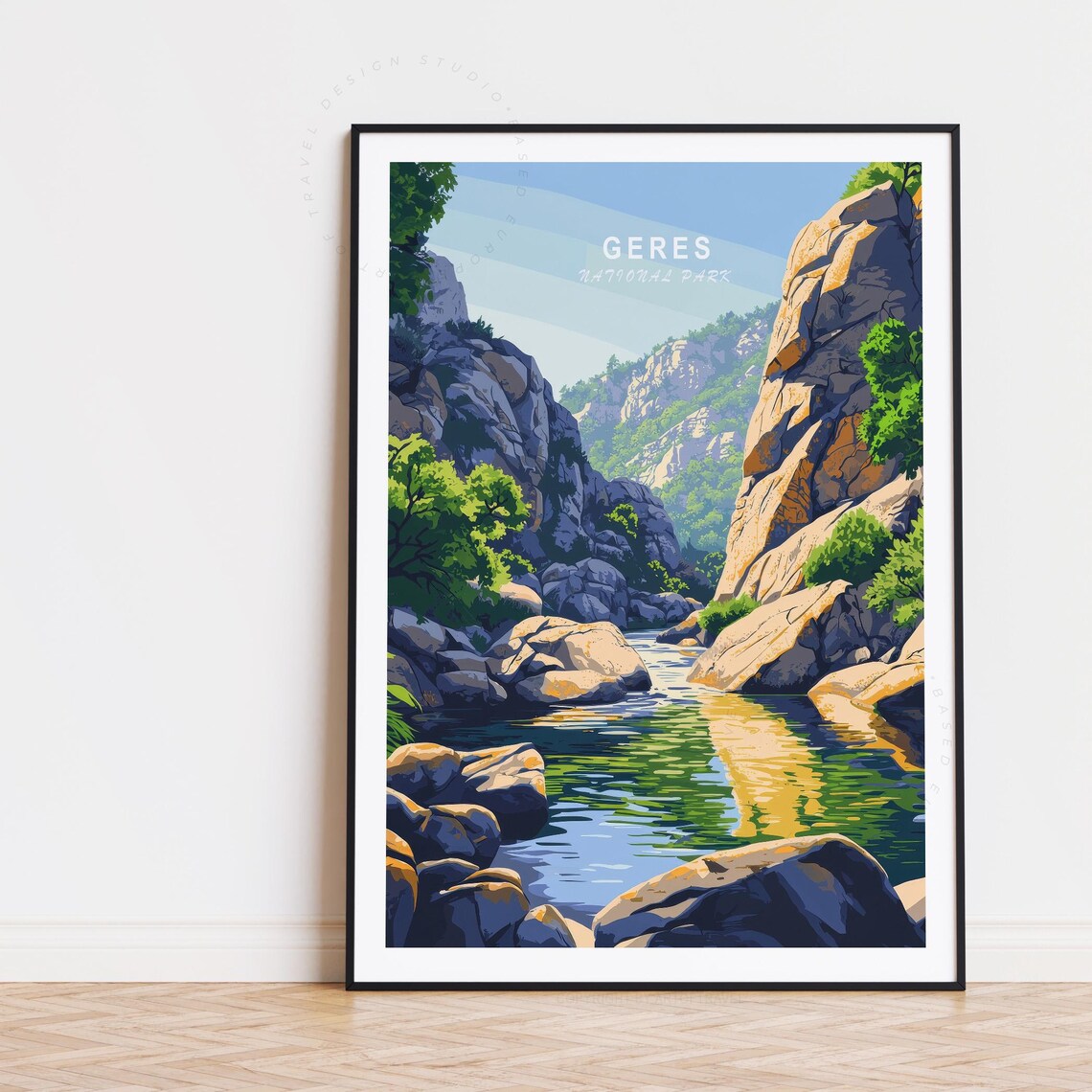 Geres Travel Poster Portugal Wall Art National Park Print Birthday Gifts Home Decor Custom Minimalist Cityscape