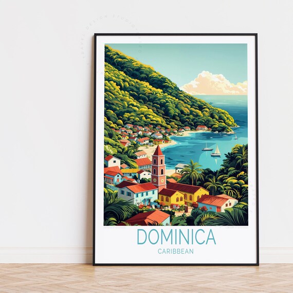 Dominica Caribbean Travel Poster Wall Art Print Housewarming Gifts Birthday Present Personalised