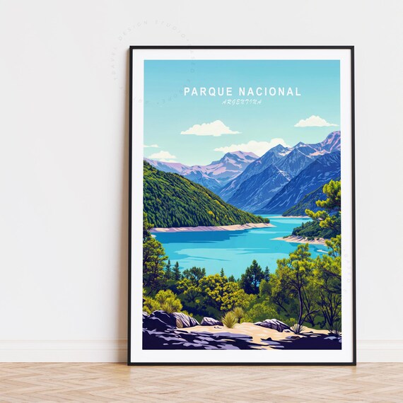 Parque Nacional Argentina Travel Poster Wall Art Print Home Decor Birthday Present Custom