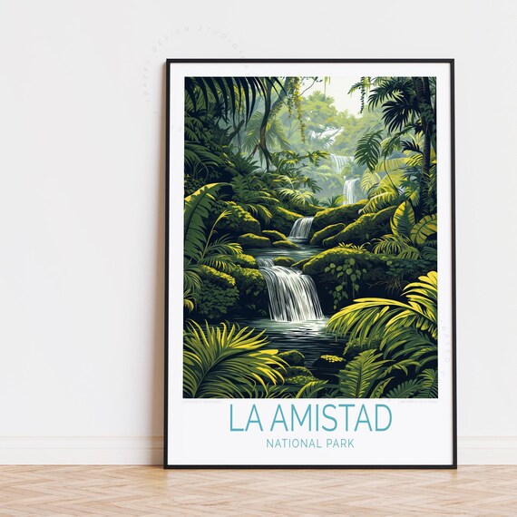 La Amistad National Park Rainforest Waterfall Jungle Scene Poster