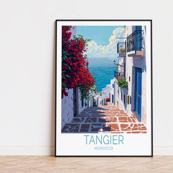 Tangier Travel Poster Morocco Wall Art Moroccoprint Home Decor Birthday Gifts Custom Wedding Present