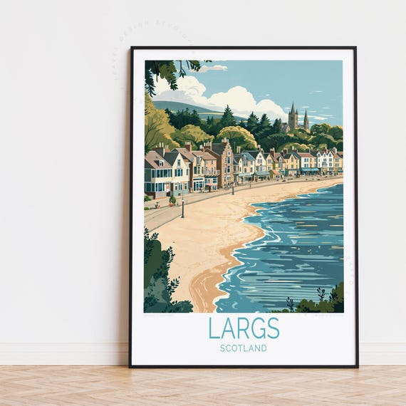 Largs Scotland Travel Poster, Personalised Home Decor