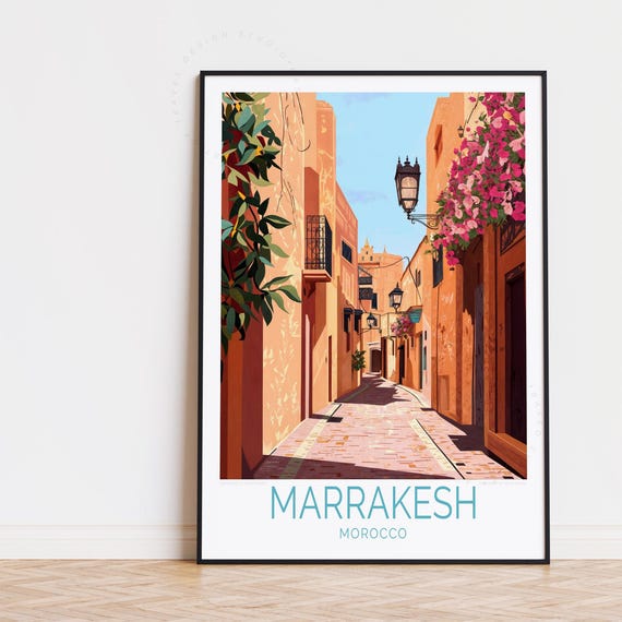 Marrakesh Morocco Travel Poster Wall Art Print Home Decor Birthday Present Personalised