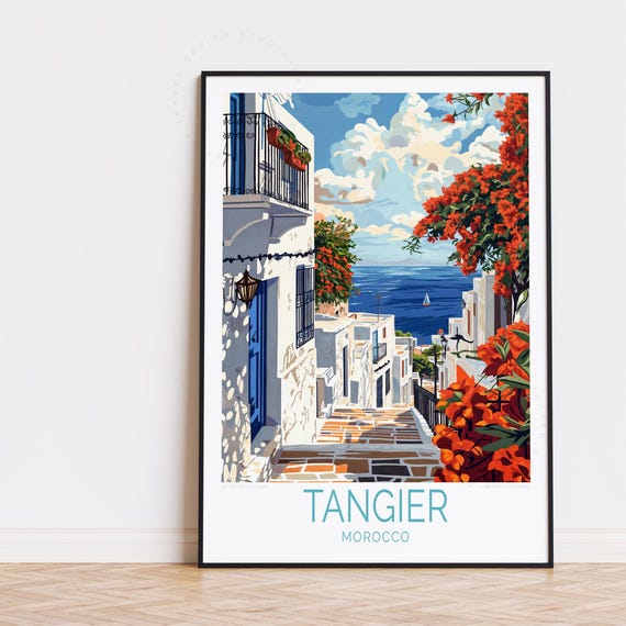 Tangier Morocco Travel Poster Wall Art Print Home Decor Birthday Gifts Personalised