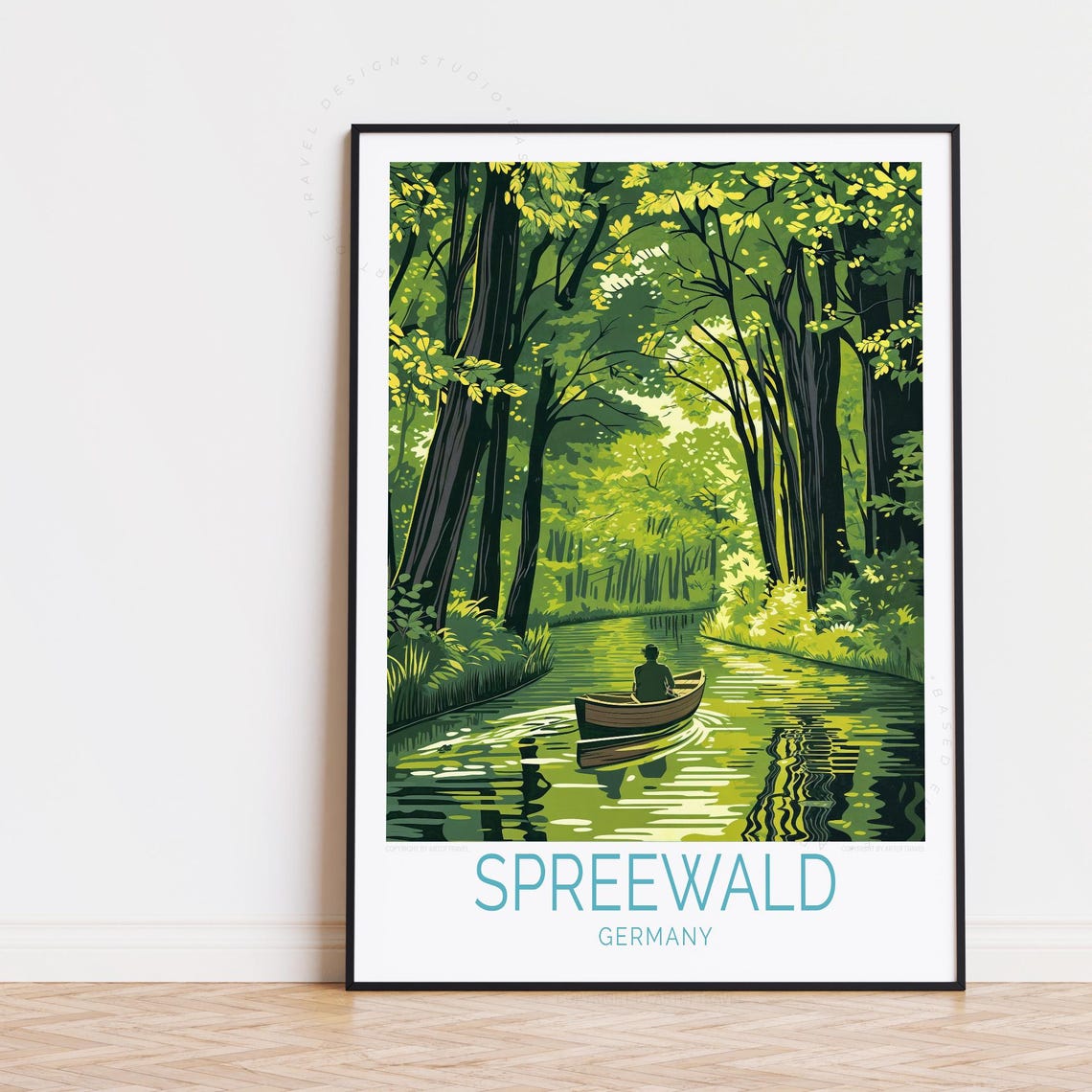 Spreewald Germany Peaceful Forest Canal Canoe Wilderness Poster
