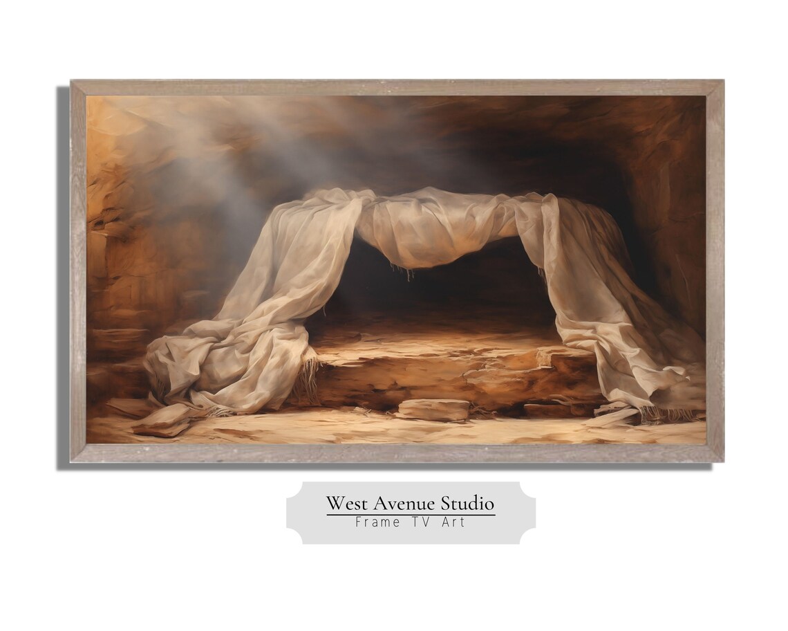 He Is Risen Christian Cross Religious Art Print - Image 3