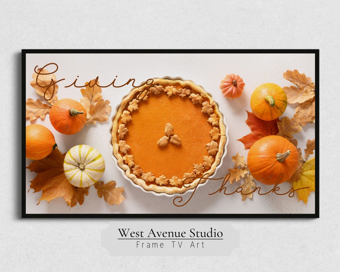 Giving Thanks Pumpkin Pie Flat Lay Fall Mini Pumpkins Autumn Poster - Image 4