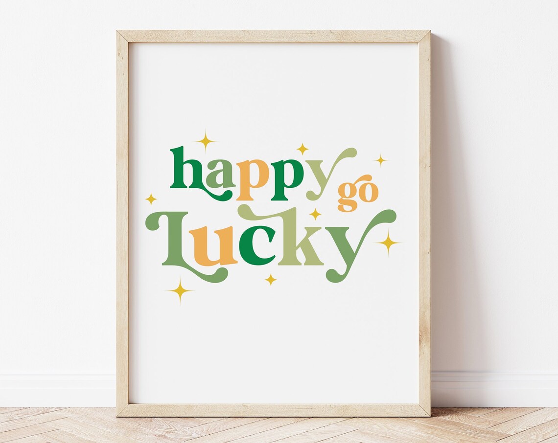 Happy Go Lucky St. Patrick's Day Wall Art Print