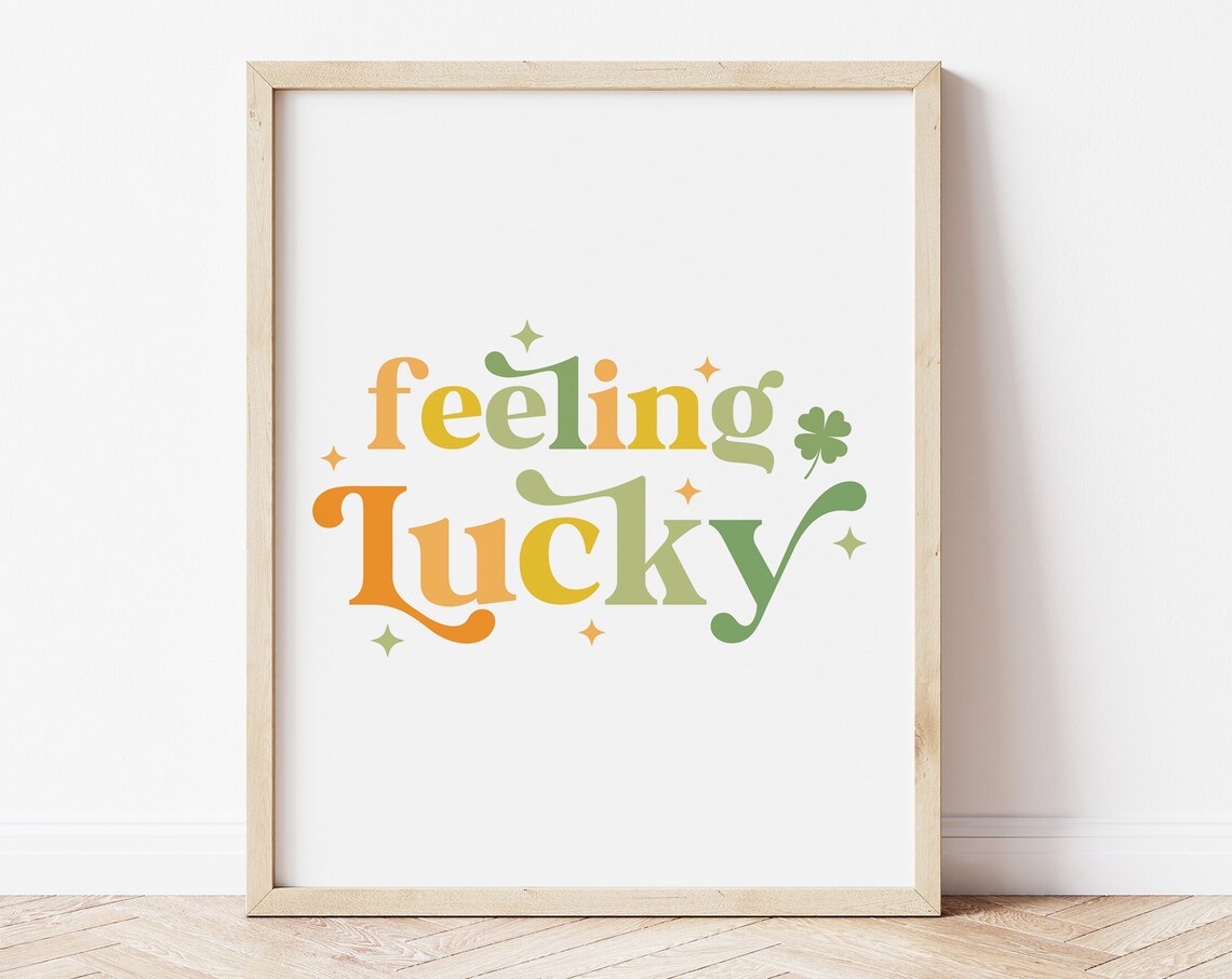 Feeling Lucky Boho St. Patrick's Day Poster Print