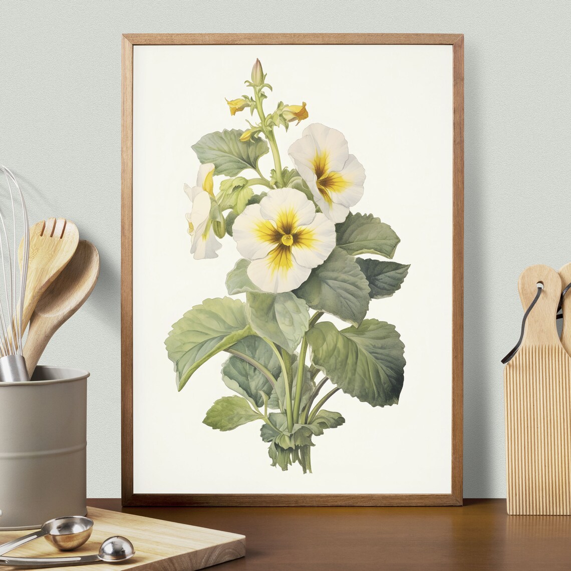 Vintage Primrose Botanical Flower Art Print - Image 2