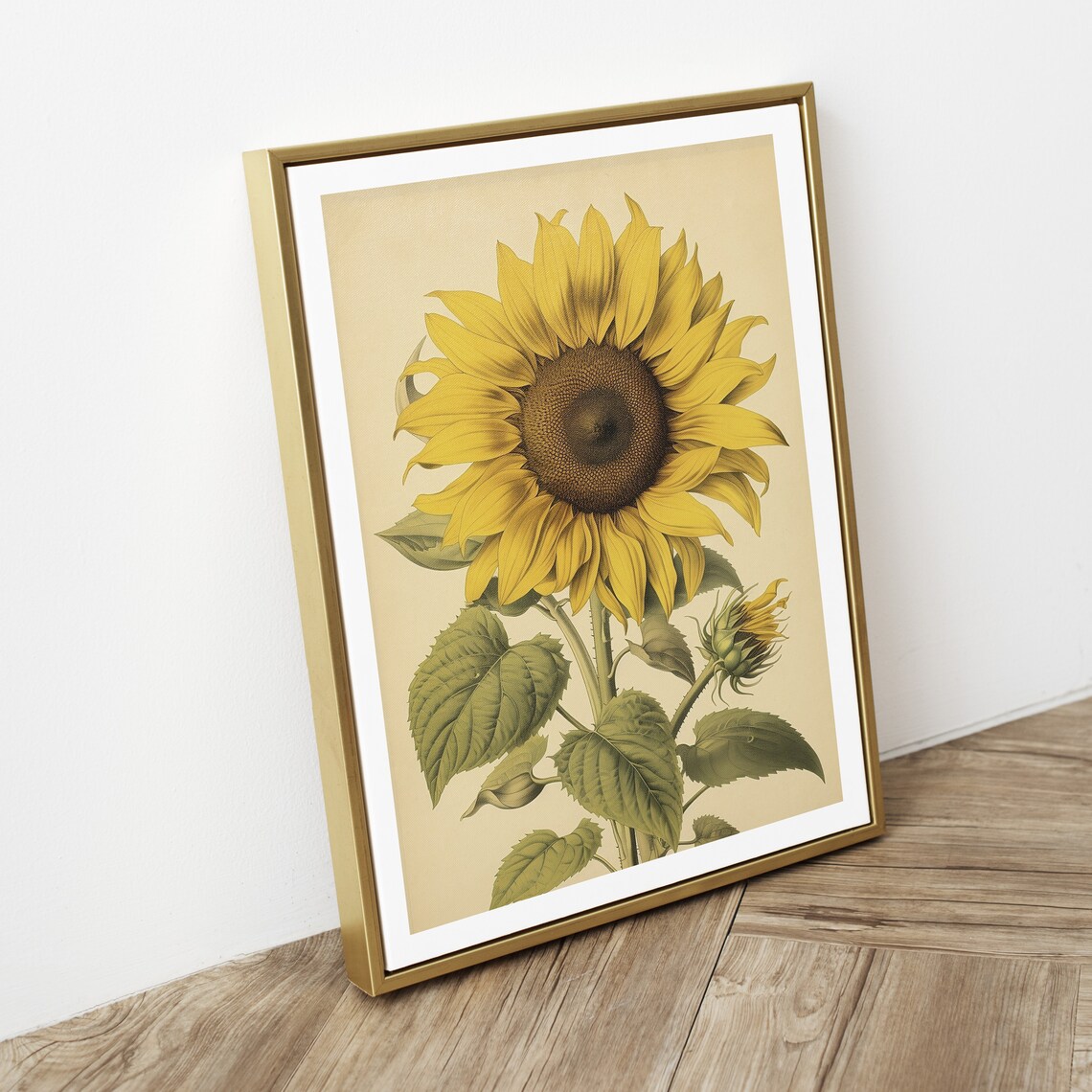 Vintage Sunflower Botanical Wall Art Print - Image 2
