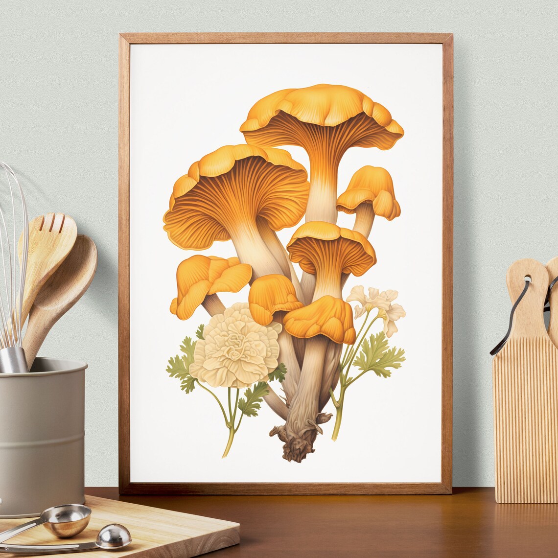 Chanterelle Mushroom Botanical Guide Art Print - Image 2