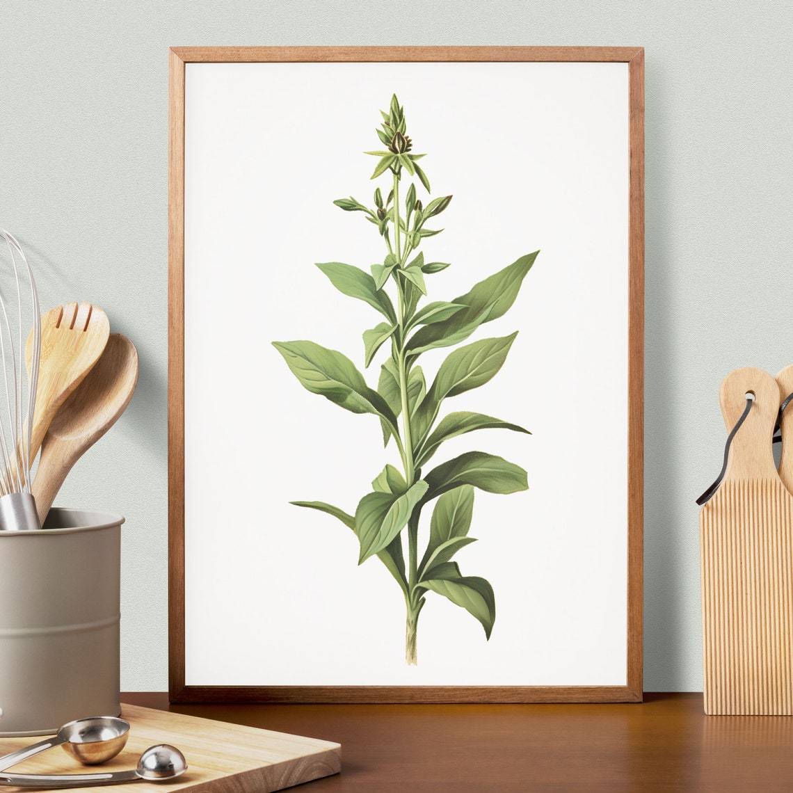 Garden Sage Sprig Vintage Botanical Herb Illustration Wall Art Print - Image 3