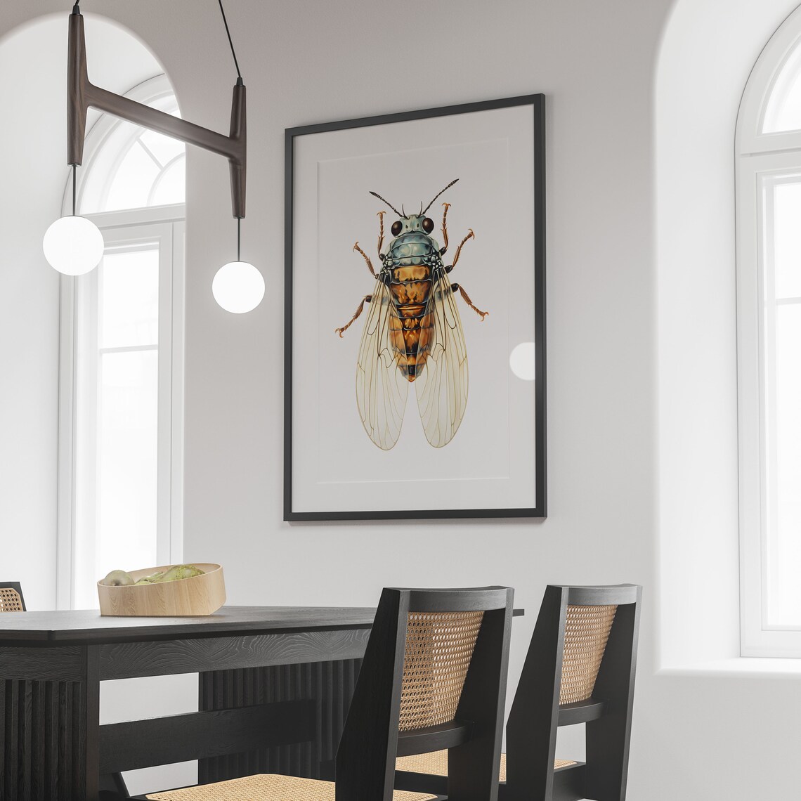 Cicada Bug Print, Botanical Guide Poster - Image 2