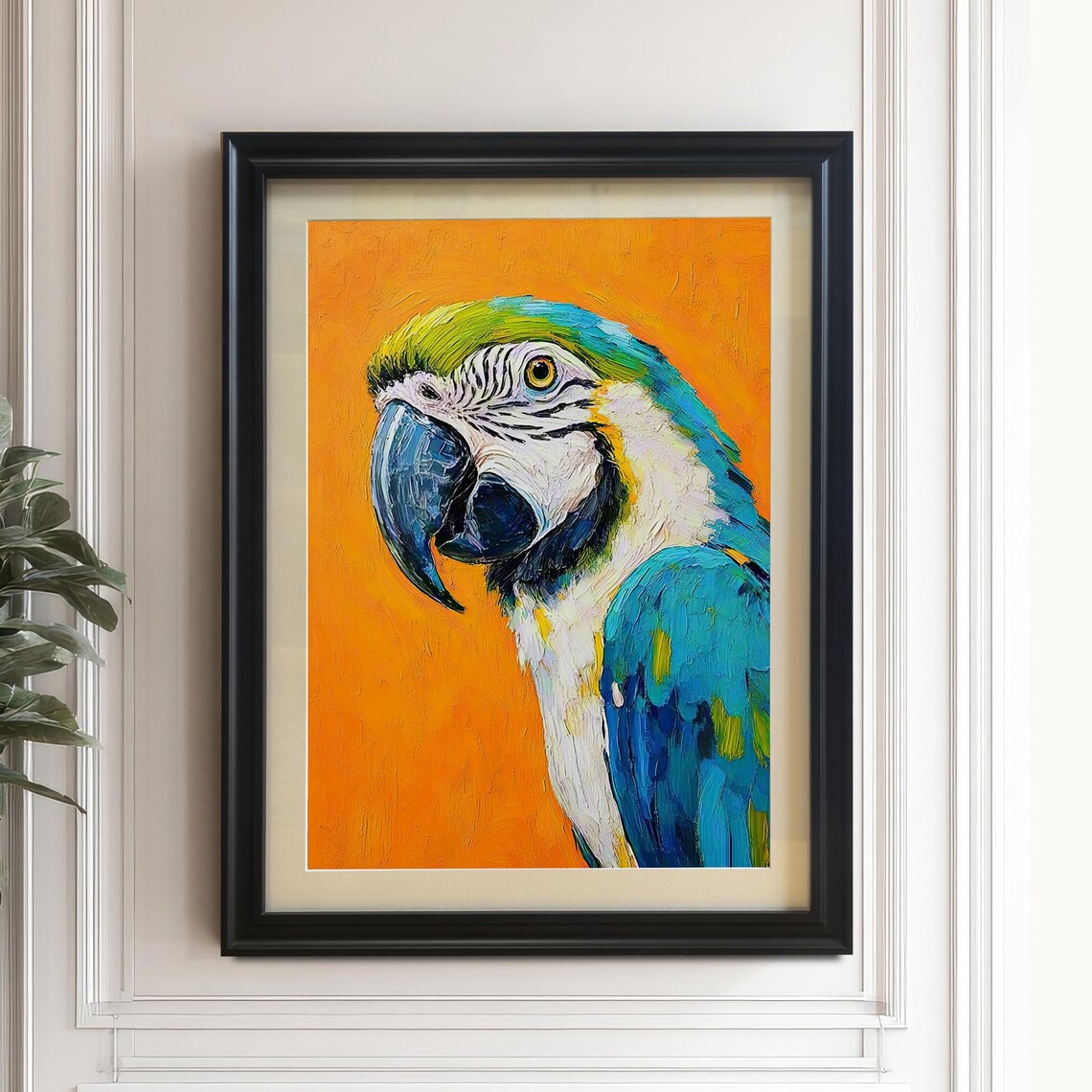 Macaw Parrot Painting, Wall Art Print