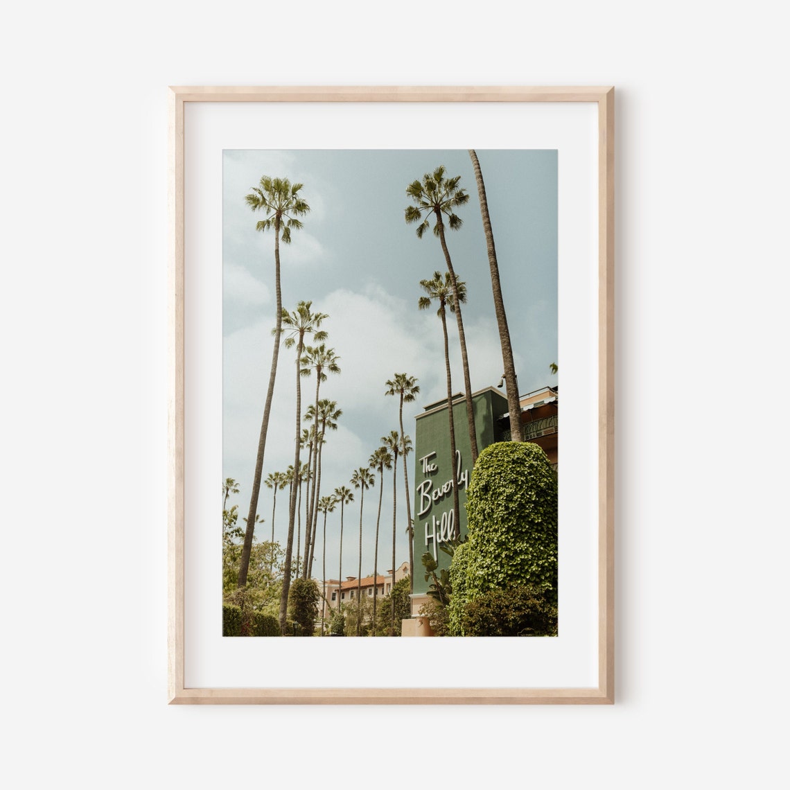 Beverly Hills Palm Trees Iconic California Hotel Sign Poster