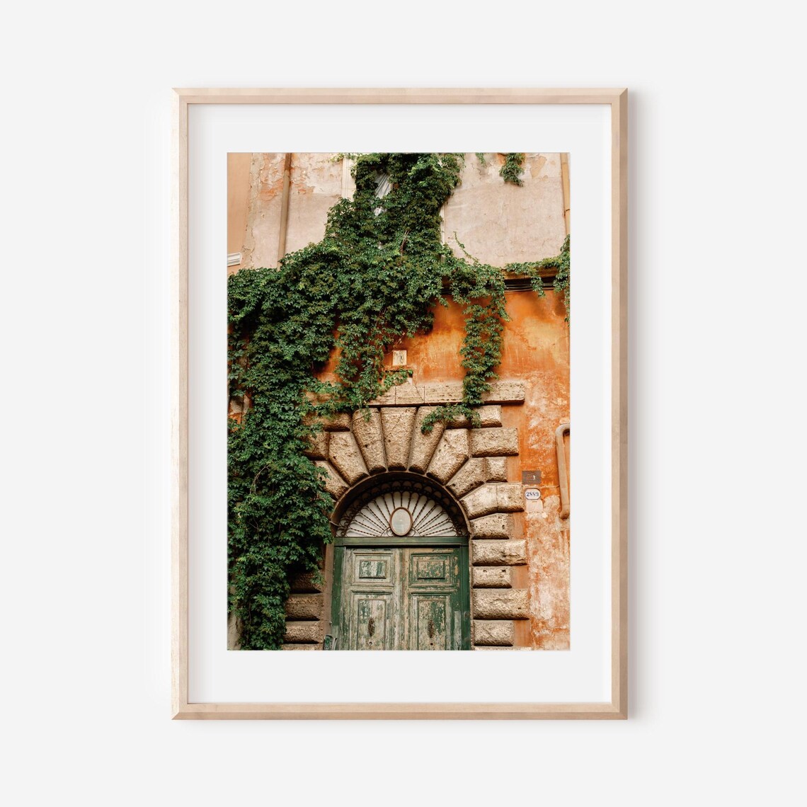 Rustic Italian Door Ivy Covered Vintage Green Doorway Poster