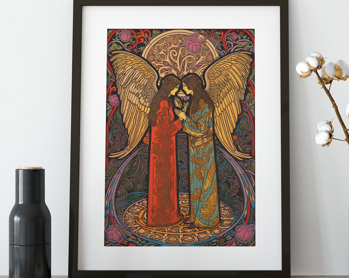 The Lovers Psychedelic Tarot, Nouveau Wedding Print