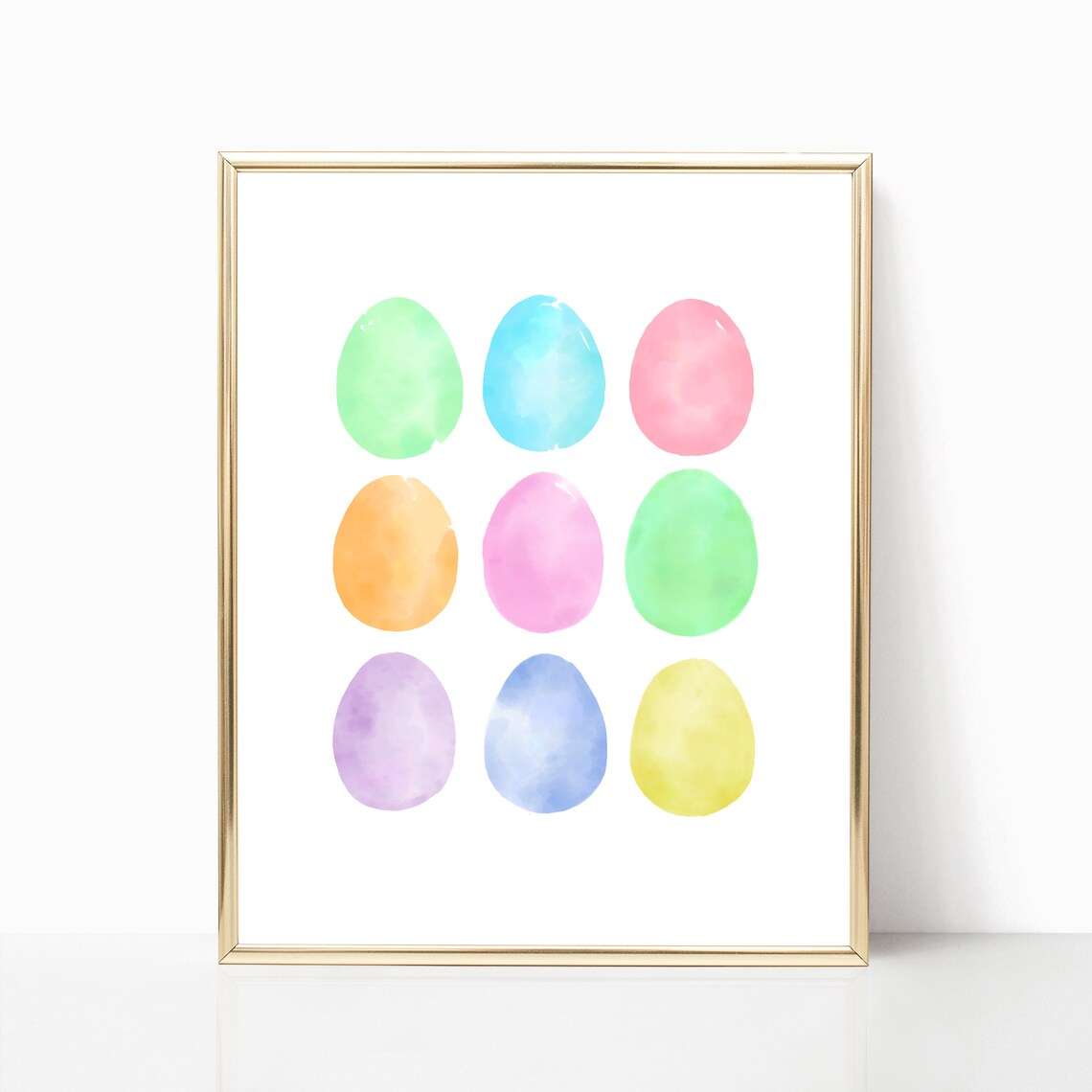 Watercolor Easter Eggs, Spring Wall Art Print