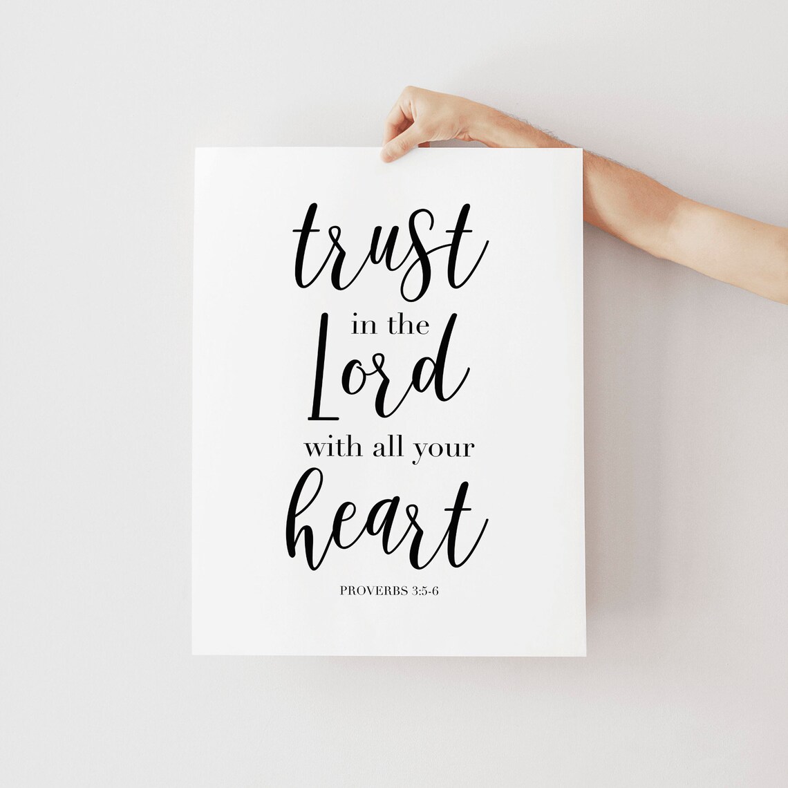 Trust In The Lord With All Your Heart Bible Verse Proverbs 3 Gold Frame Poster - Image 2