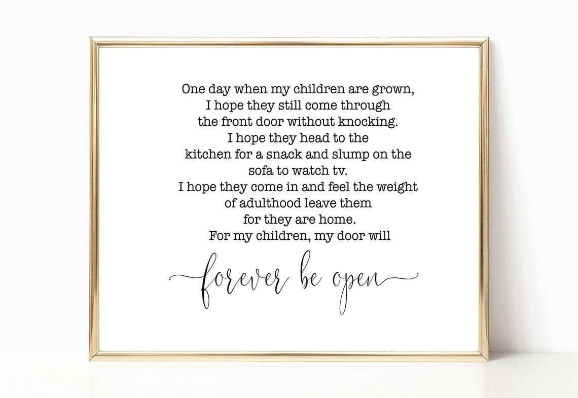 One Day When My Children Are Grown Forever Open Family Love Wall Art - Image 2
