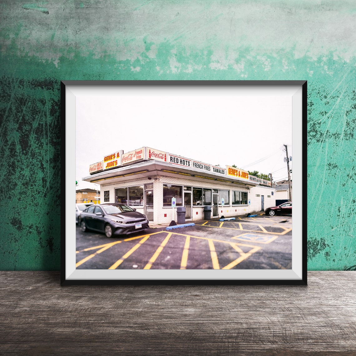 Genes and Judes Red Hots Chicago Hot Dog Stand River Grove Poster