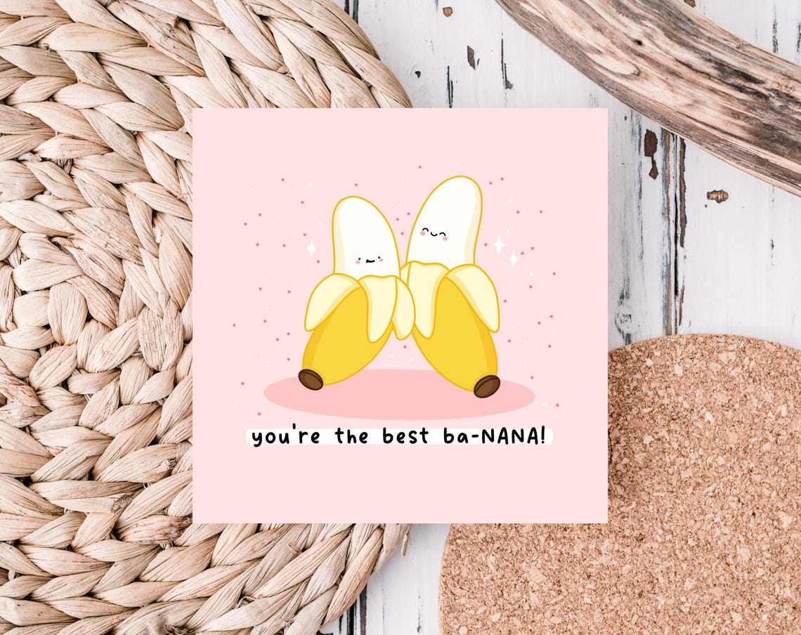 Kawaii Banana Pun Poster with Youre the Best Ba Nana Fruit Text - Image 4