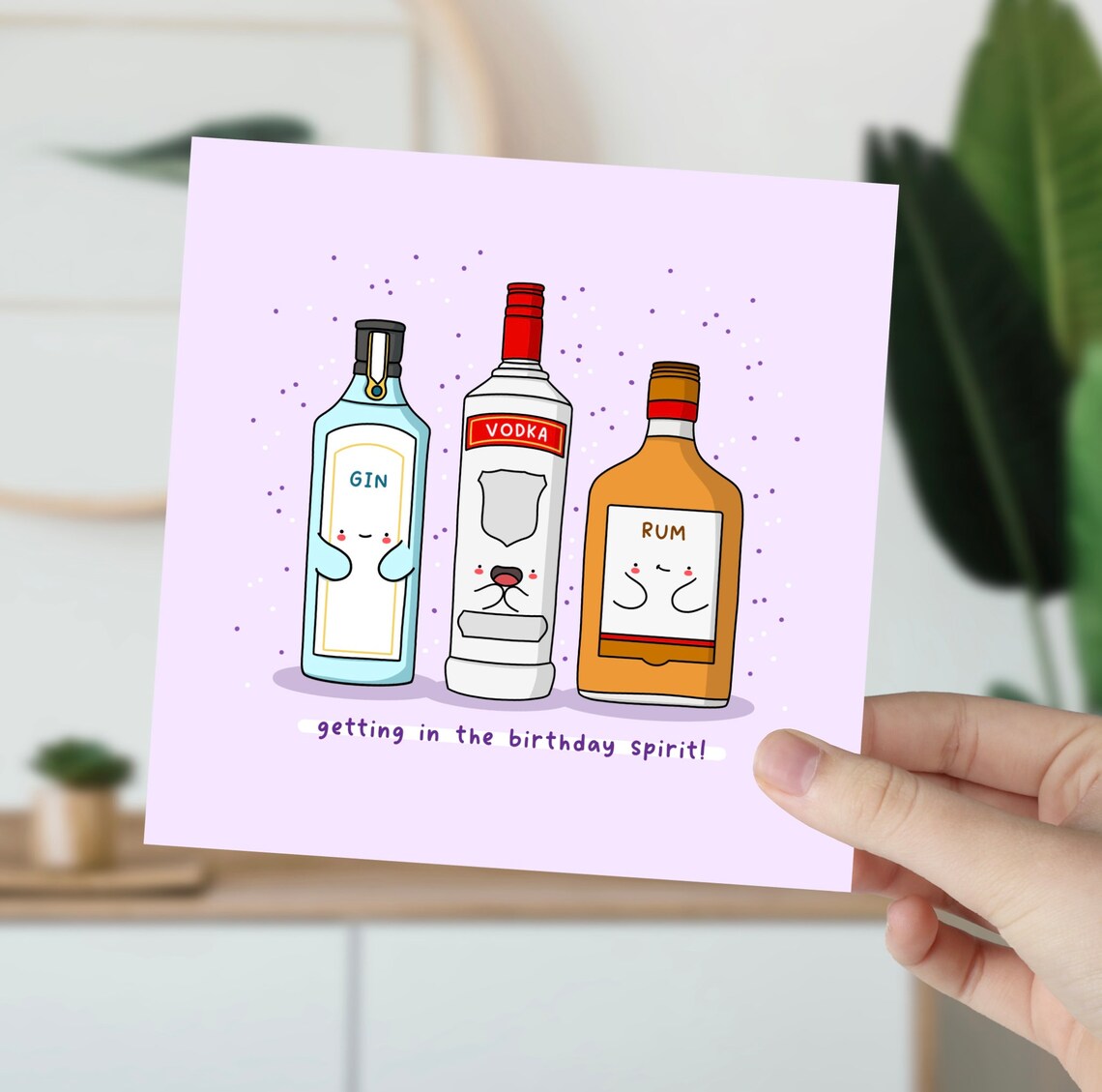 Getting in the Birthday Spirit Funny Liquor Card Pink Poster - Image 5