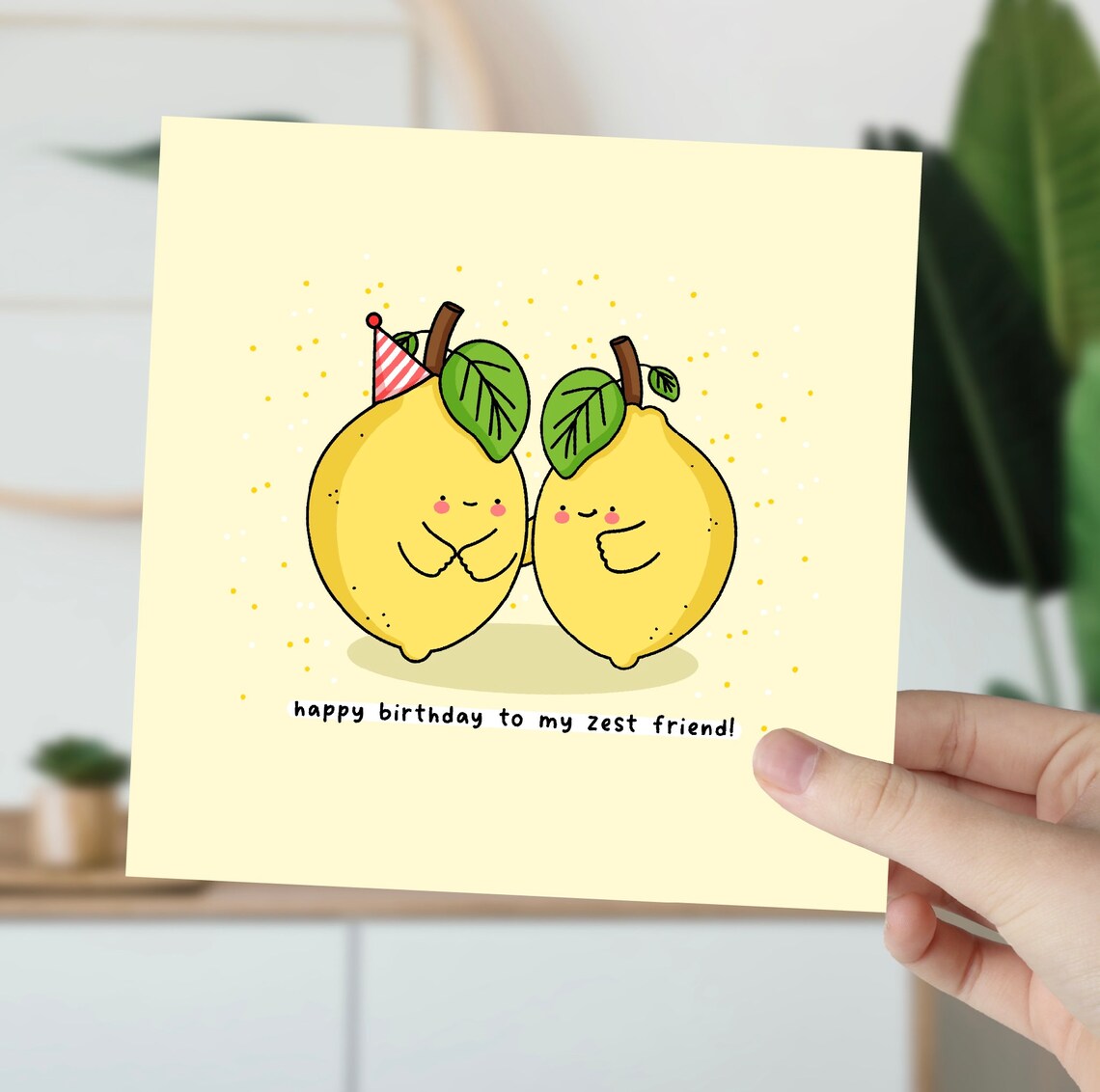 Kawaii Lemon Birthday Pun Poster with Happy Birthday Zest Friend - Image 4