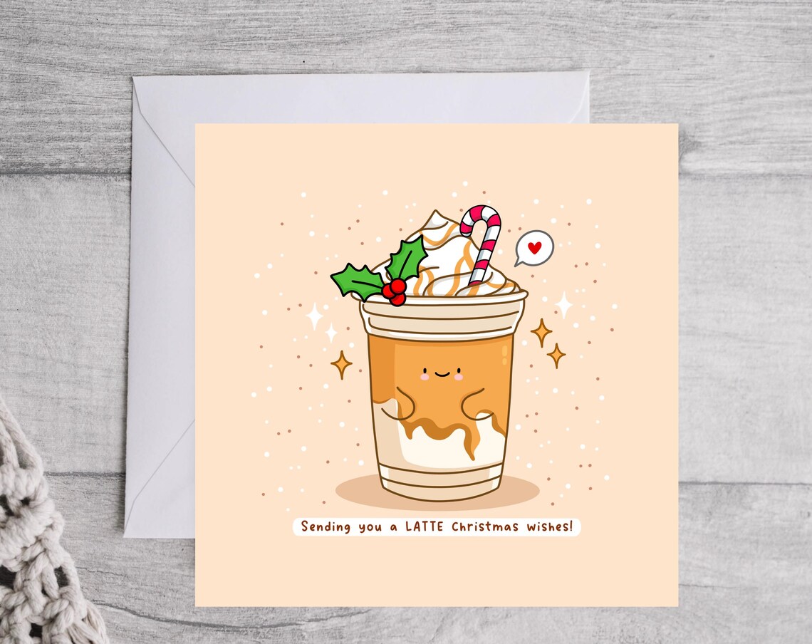 Iced Latte Candy Cane Sending A Latte Christmas Wishes Wall Art - Image 4