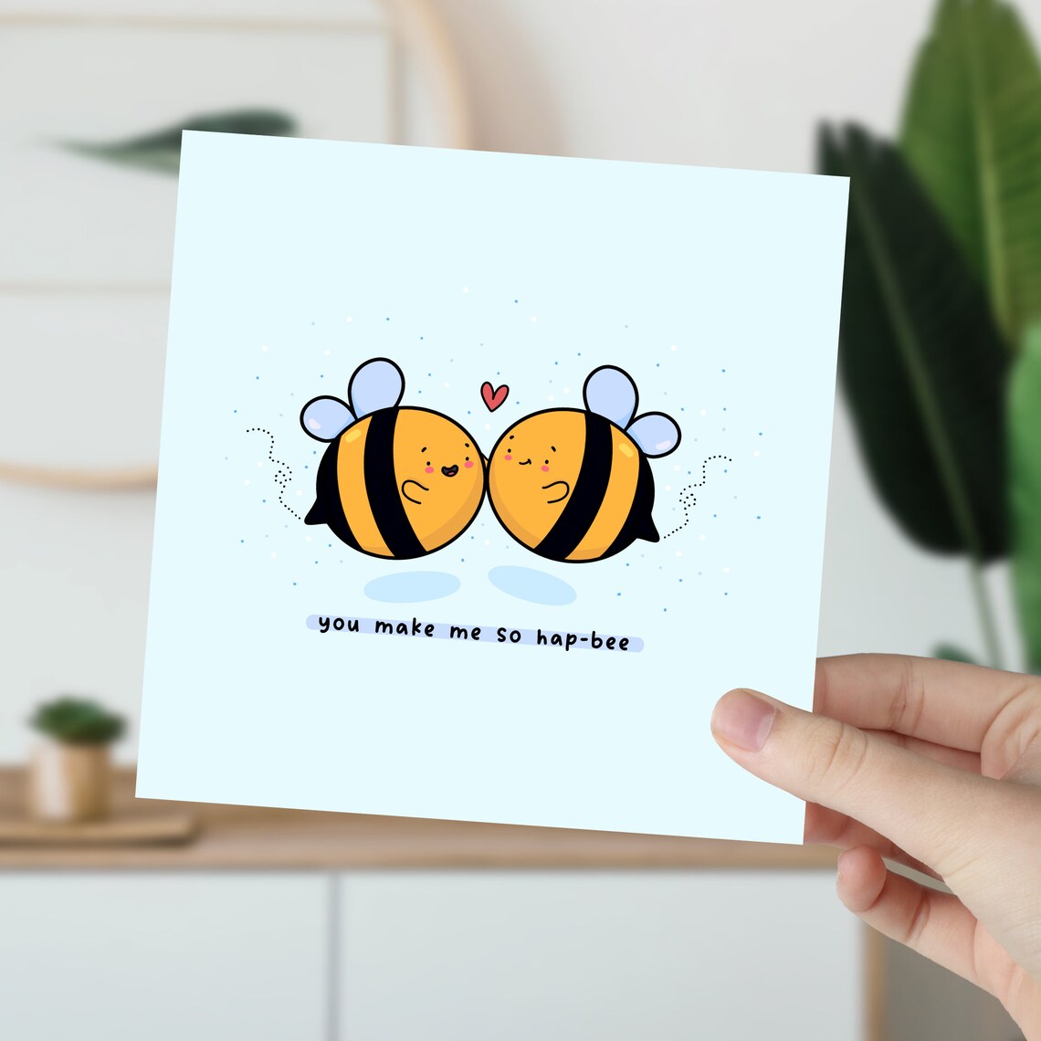 Kawaii Bumble Bees You Make Me So Hap-Bee Sweet Love Art Print - Image 4