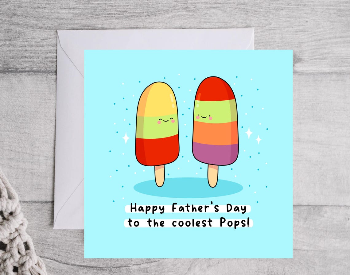 Kawaii Ice Lollies Happy Fathers Day To The Coolest Pops Poster - Image 5