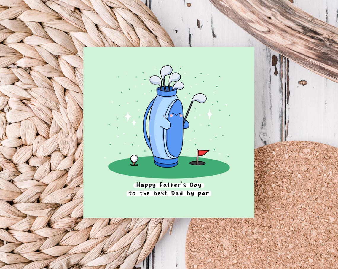 Kawaii Happy Fathers Day to the Best Dad by Par Golf Pun Print - Image 5