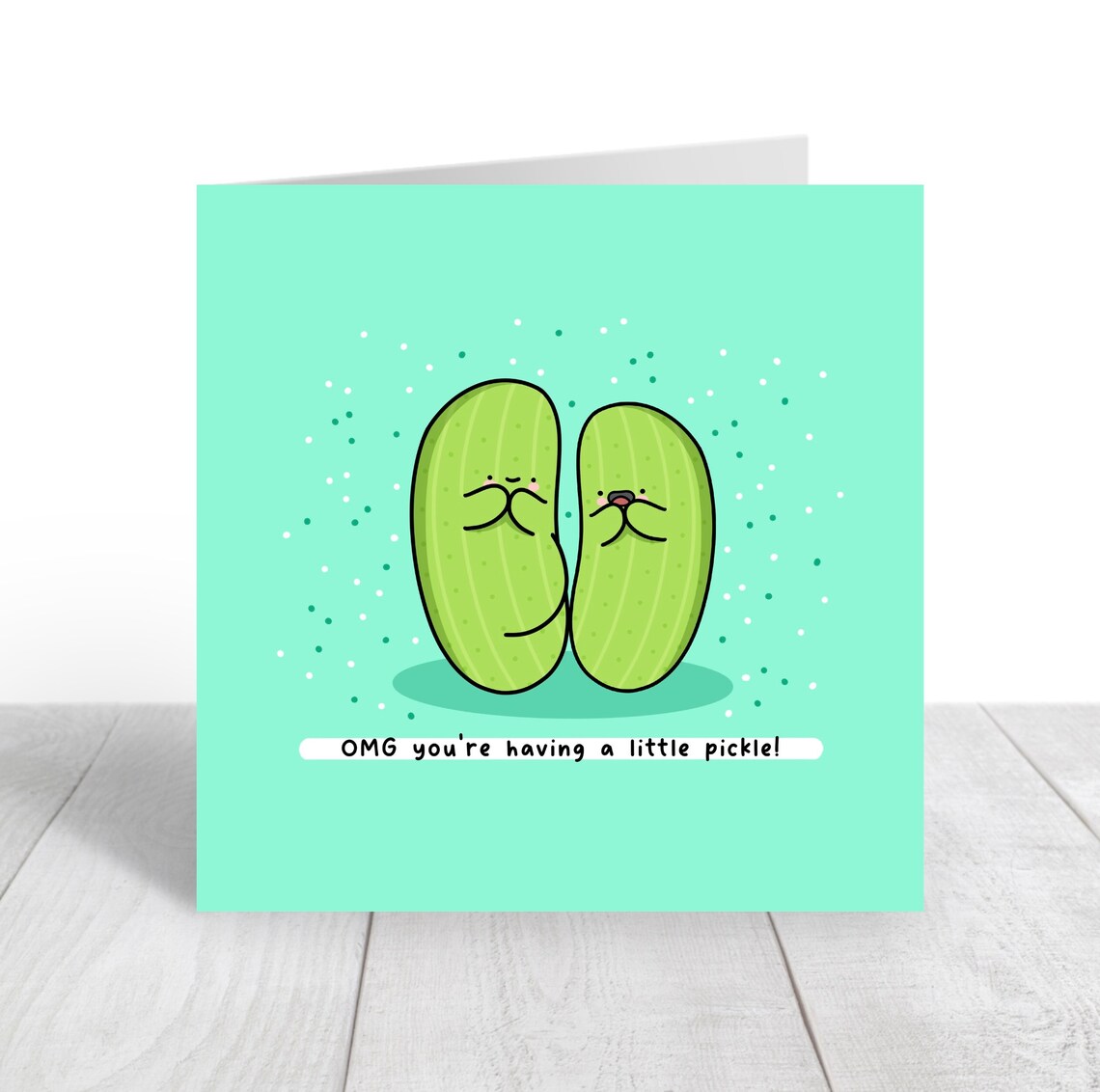 OMG Youre Having A Little Pickle Pregnancy Illustrated Card Print - Image 4