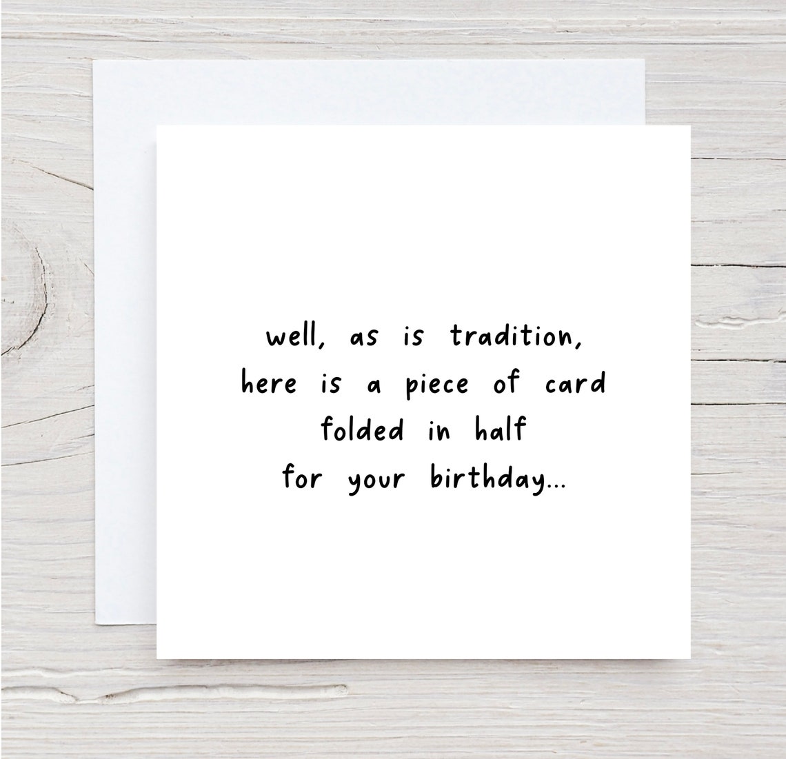 Sarcastic Minimalist Birthday Card Handwritten Joke Card Print - Image 3