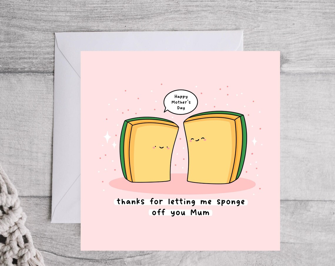 Kawaii Thanks for Letting Me Sponge Off You Mum Pun Art Print - Image 5