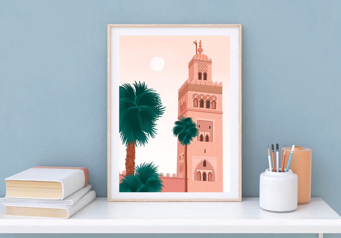 Marrakesh Koutoubia Mosque, Moroccan Decor Art Print - Image 3