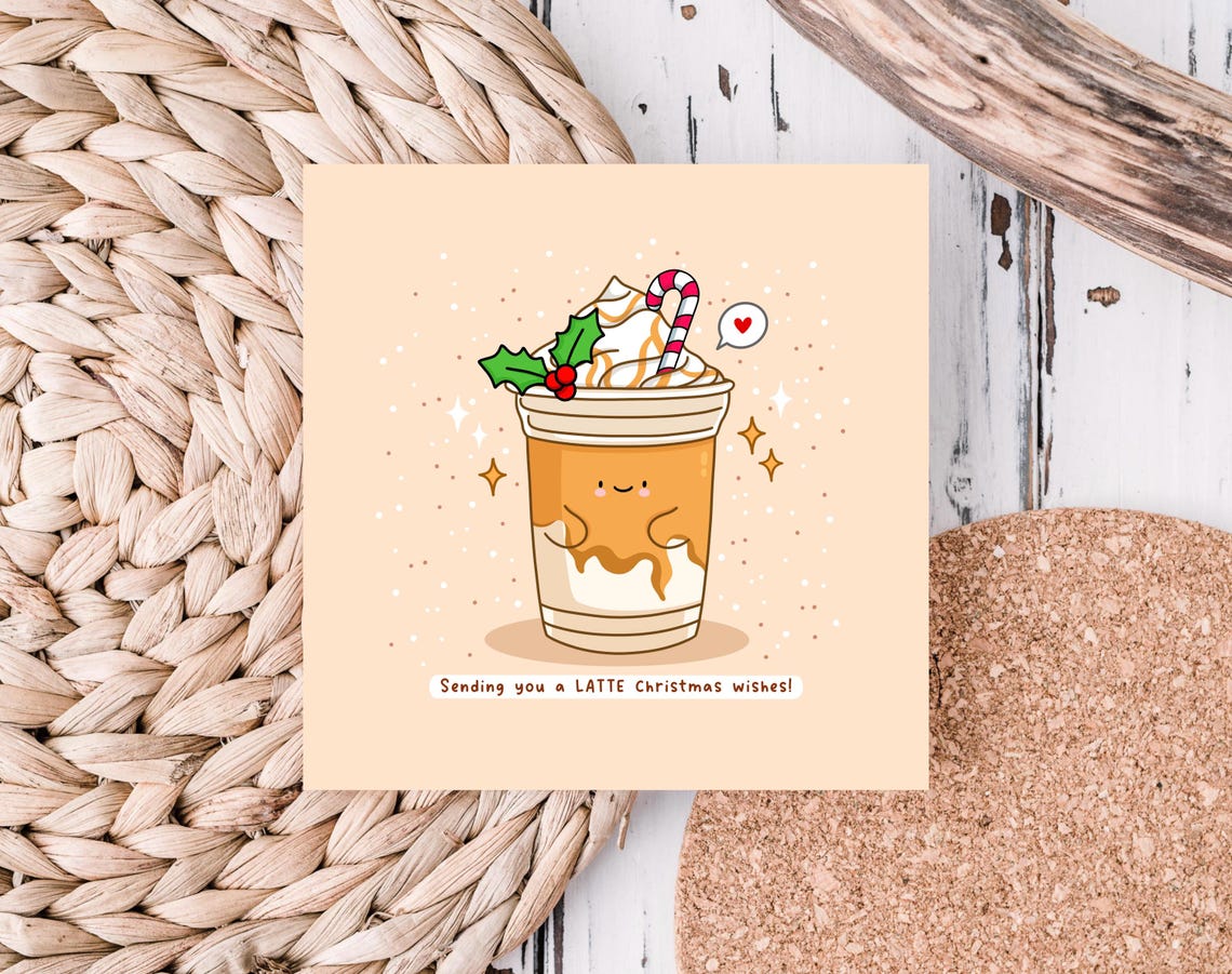 Iced Latte Candy Cane Sending A Latte Christmas Wishes Wall Art - Image 5