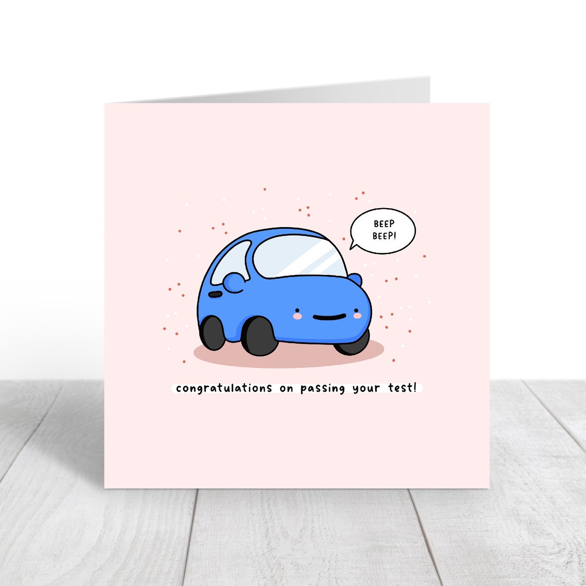 Beep Beep Blue Car Congratulations On Passing Your Test Print - Image 5